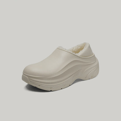 Fake Fur Lined Platform Slip-On Mules