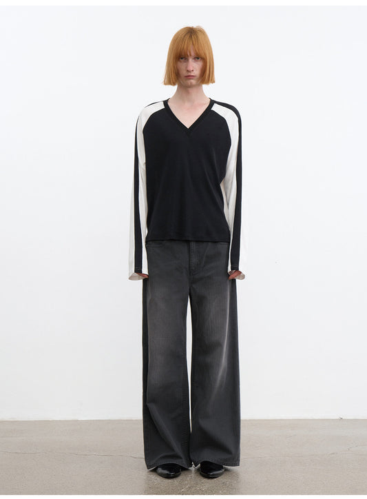 Contrast-Color Raglan T-Shirt