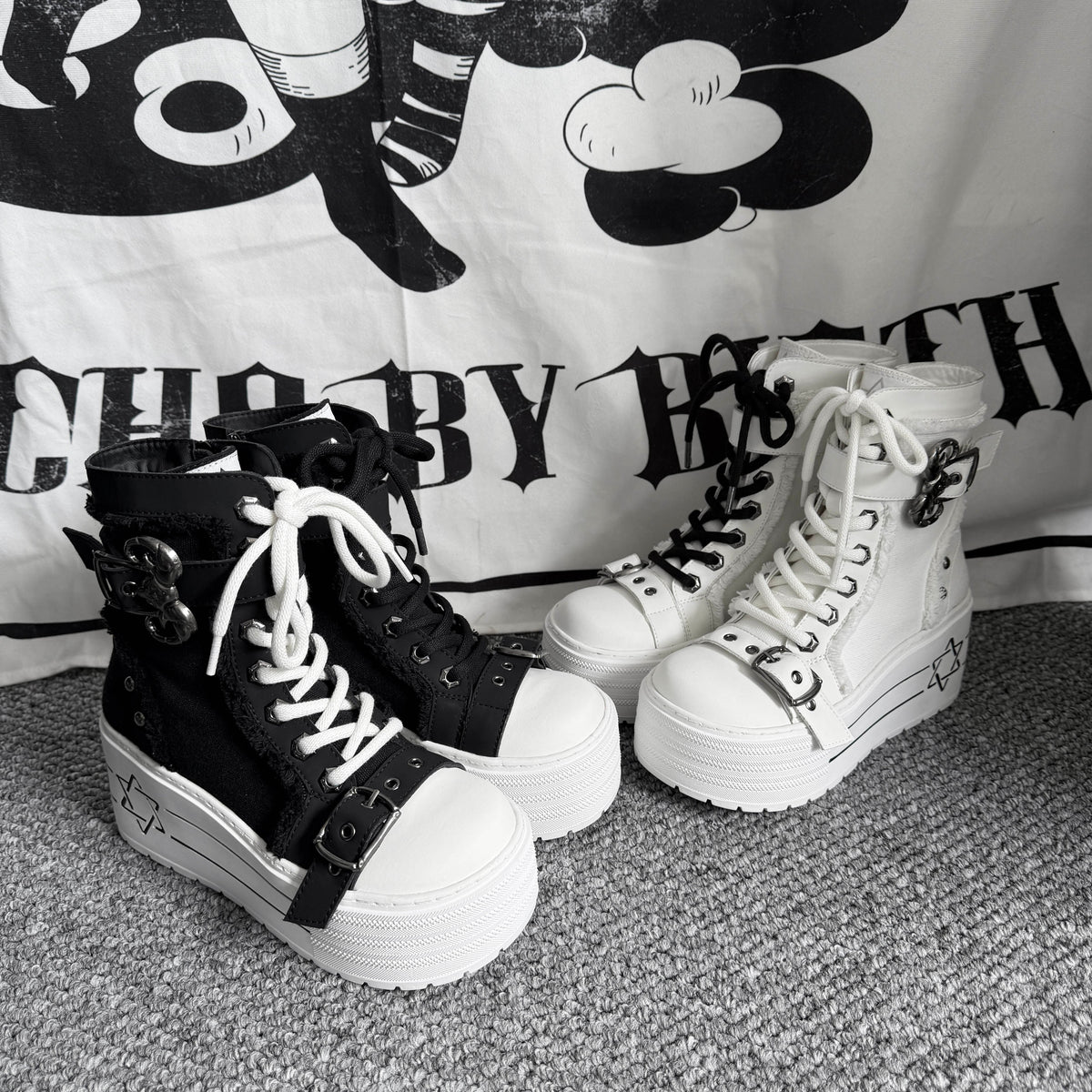 Punk Canvas Platform Sneaker Boots