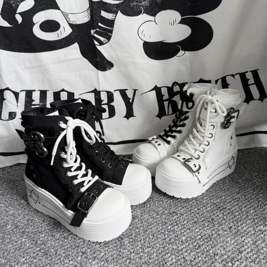 Punk Canvas Platform Sneaker Boots