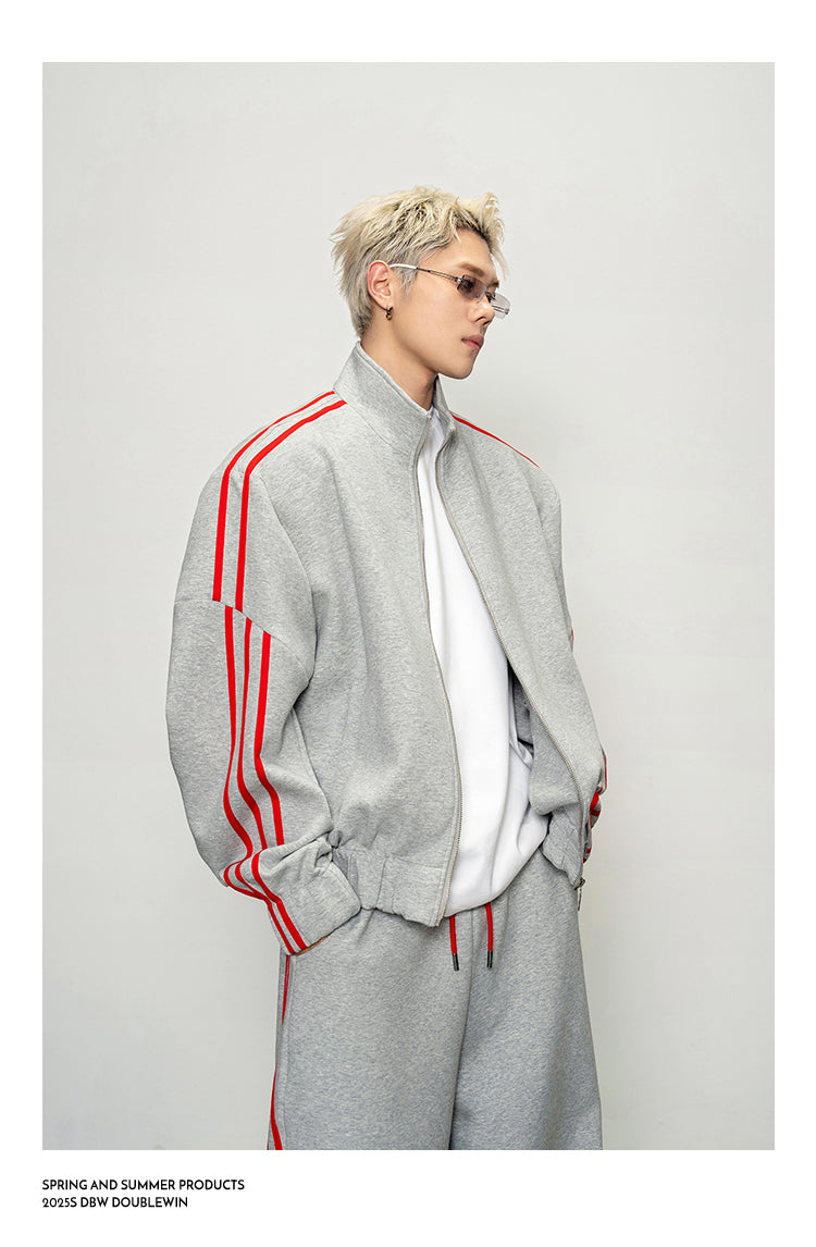 Rope Contrast Color Sweatshirt Set