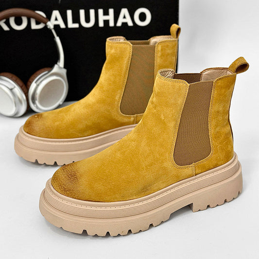 Suede Side Gore Thick Sole Short Boots