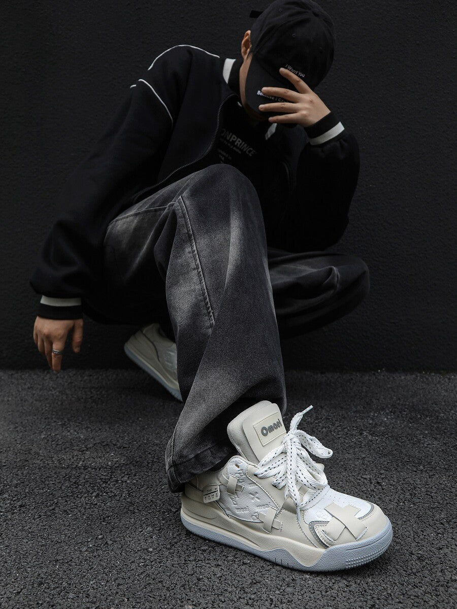 Chunky Platform Strap Detail Lace-Up Sneakers
