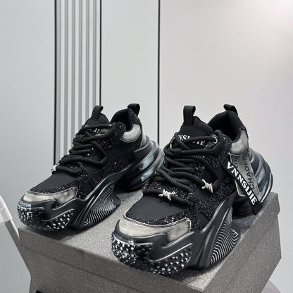 Glitter Strap Metallic Air Sole Sneakers