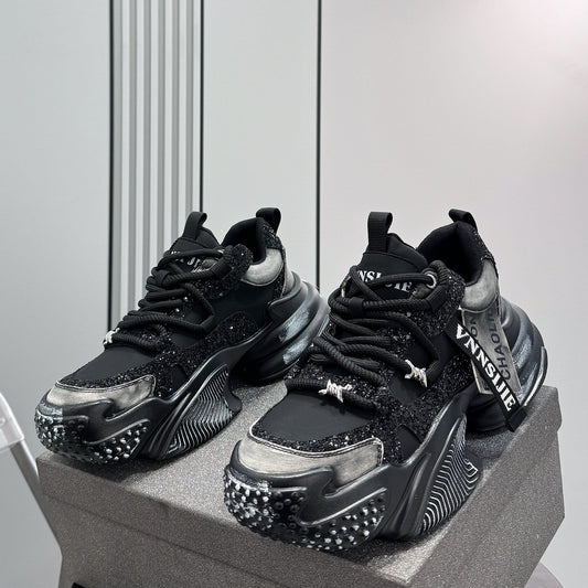 Glitter Strap Metallic Air Sole Sneakers