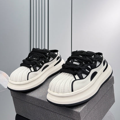 Chunky Platform Shell Toe Sneaker Mules
