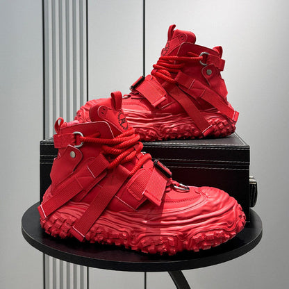 Strap Buckle Platform Chunky Sole Sneakers