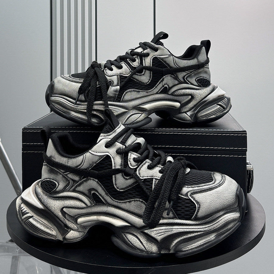 Mesh Panel Chunky Sole Sneakers
