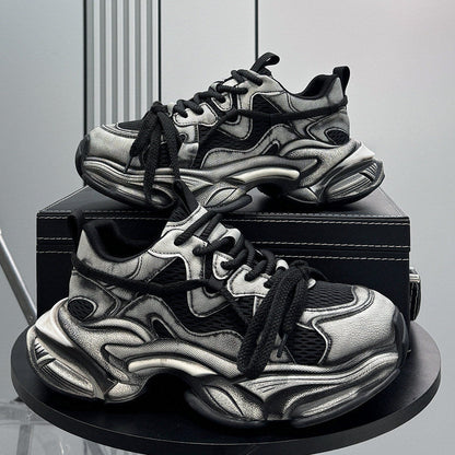 Mesh Panel Chunky Sole Sneakers