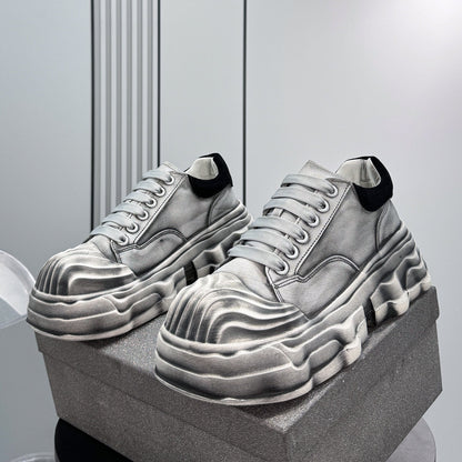 Washed Platform Chunky Sole Sneakers