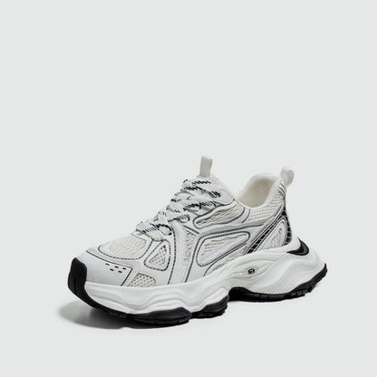 Color Block Platform Chunky Sole Lace-Up Sneakers