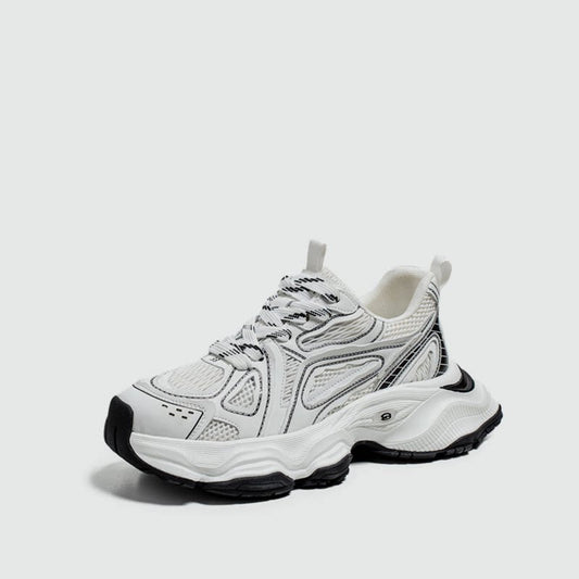 Color Block Platform Chunky Sole Lace-Up Sneakers
