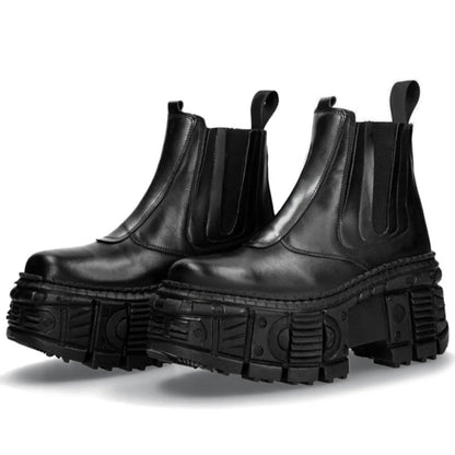 Chunky Sole Design PU Leather Boots