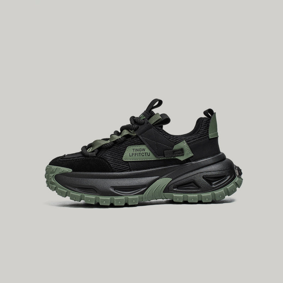 Color-Block Panel Trail Lace-Up Sneakers