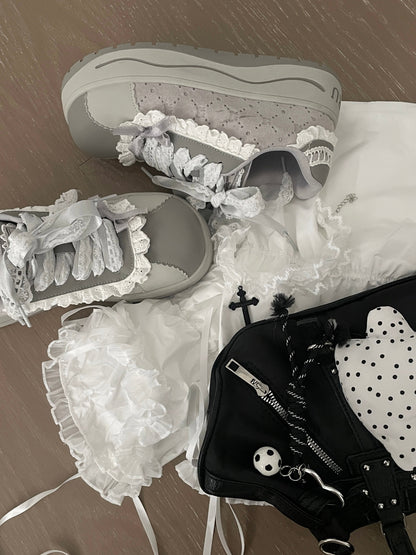 Lace Trim Platform Shoes