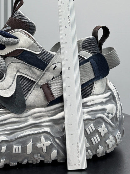 Strap Washed Platform Chunky Sole Sneaker