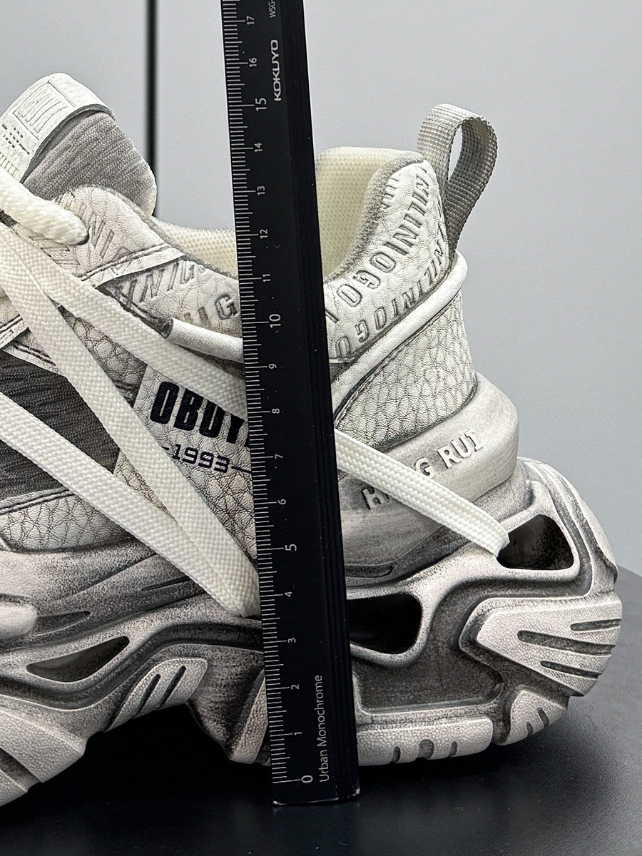Graffiti Print Panel Chunky Sole Sneakers