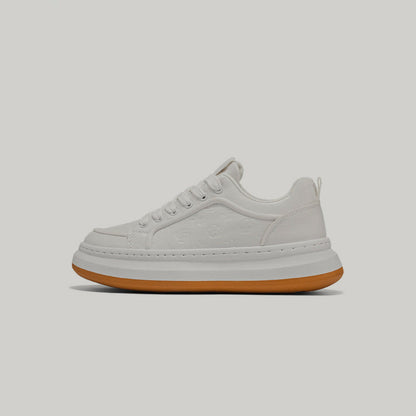 Embossed Platform Lace-Up Sneakers