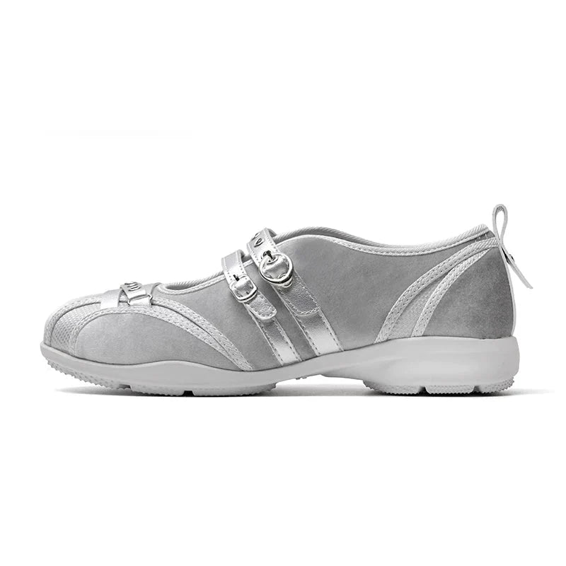 Noir Rivet Harness Flats