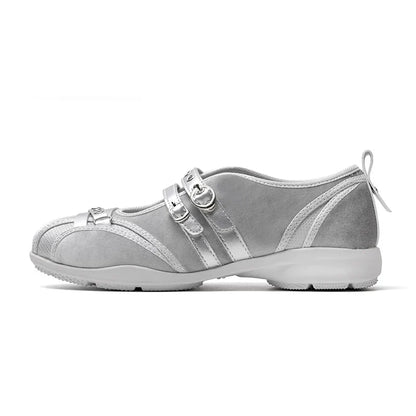 Noir Rivet Harness Flats