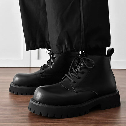 Chunky Lug Sole Platform Lace-Up Boots