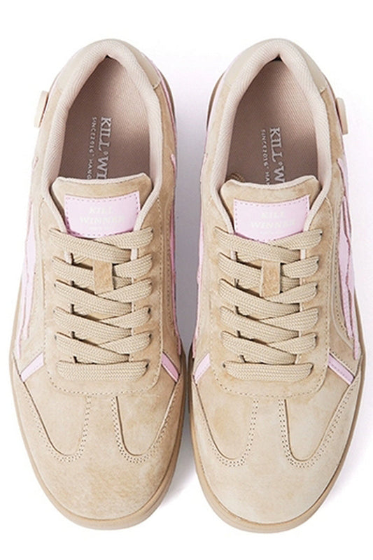 Almond Retro Trainer Sneakers