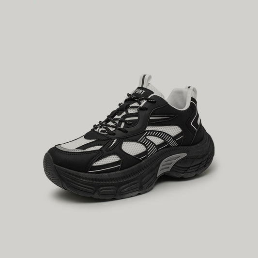 Color-Block Mesh Panel Chunky Sneakers
