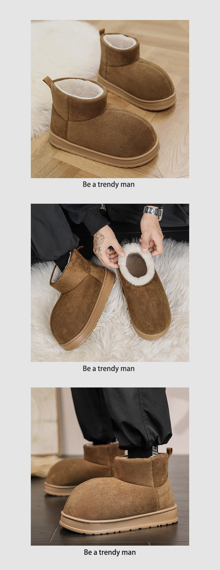 Fake Fur Lined Platform Ankle Boots