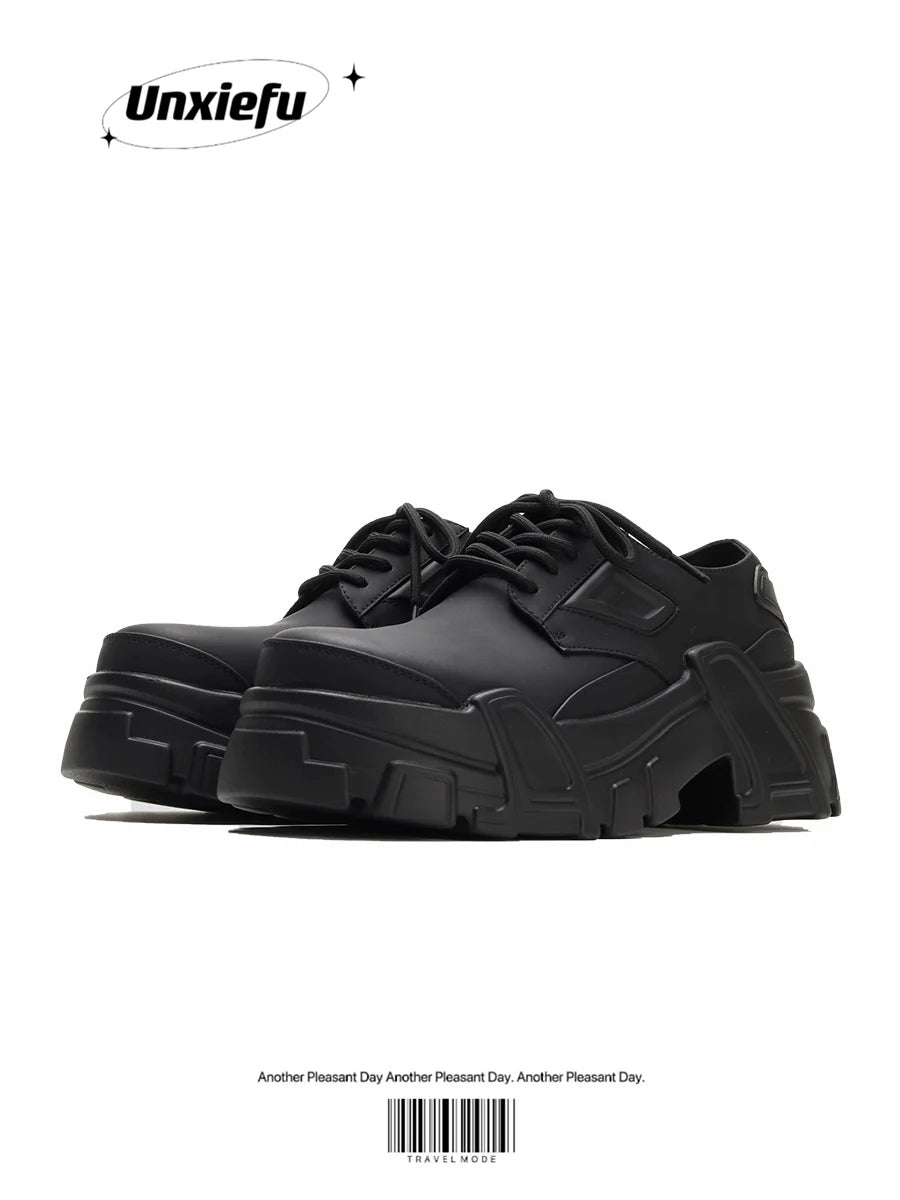 Blade Chunky Sole Leather Derby Dad Shoes WN20778