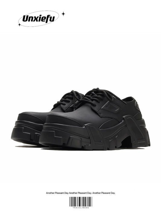 Blade Chunky Sole Leather Derby Dad Shoes