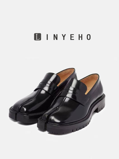 Split-Toe Platform Loafers