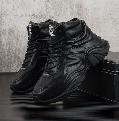 High-Top Panel Chunky Sole Sneakers