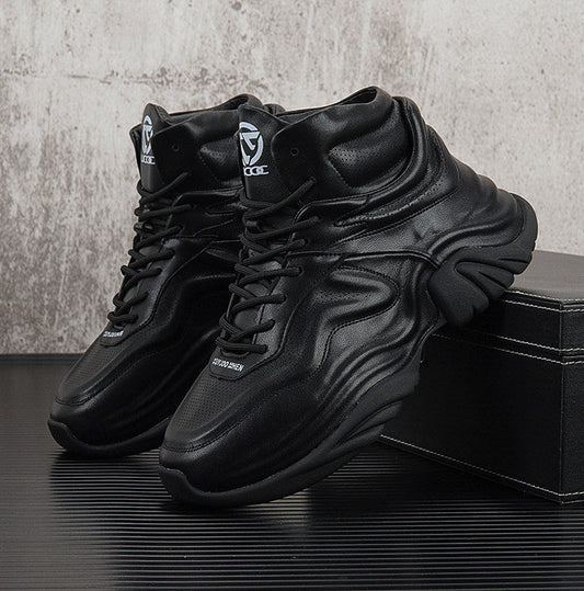 High-Top Panel Chunky Sole Sneakers