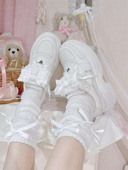 Leilei Lace Bow Platform Shoes