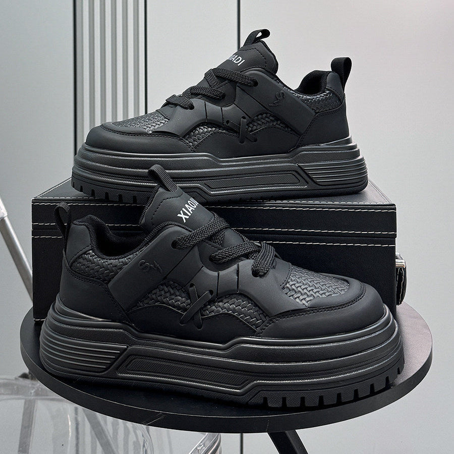 Panel Platform Thick Sole Sneakers
