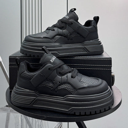 Panel Platform Thick Sole Sneakers