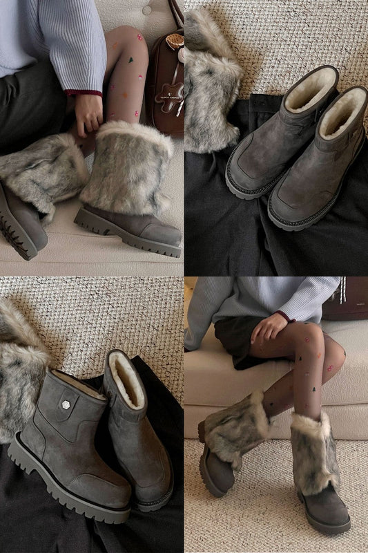 Fleece Suede Snow Boots