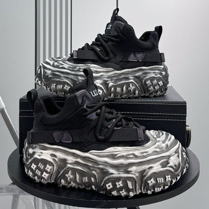 Strap Mesh Platform Chunky Sole Sneakers