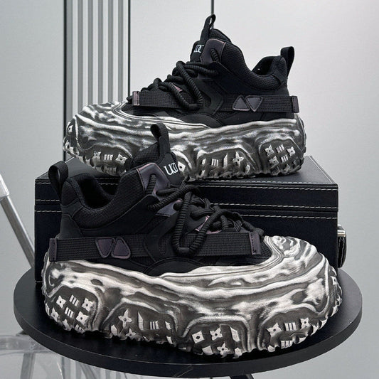 Strap Mesh Platform Chunky Sole Sneakers