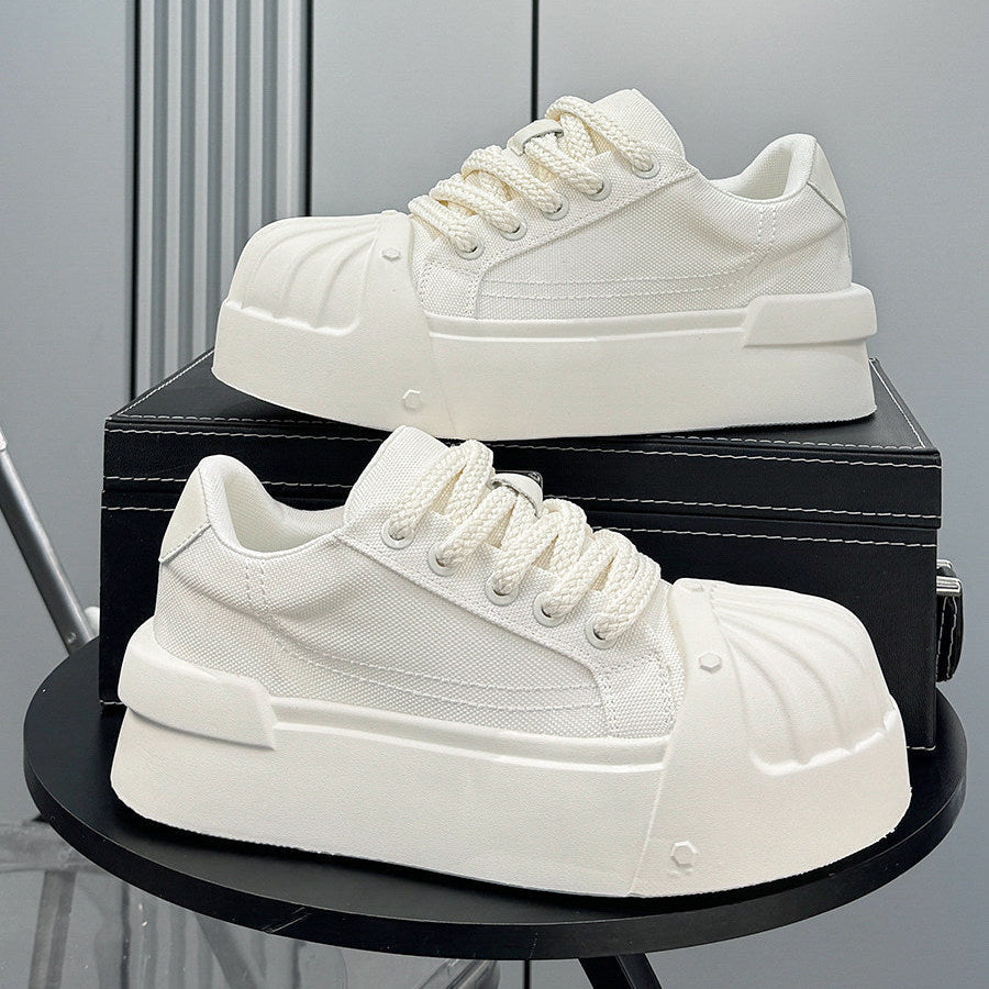 Breathable Canvas Thick-Sole Height-Increasing Sneakers WN24754