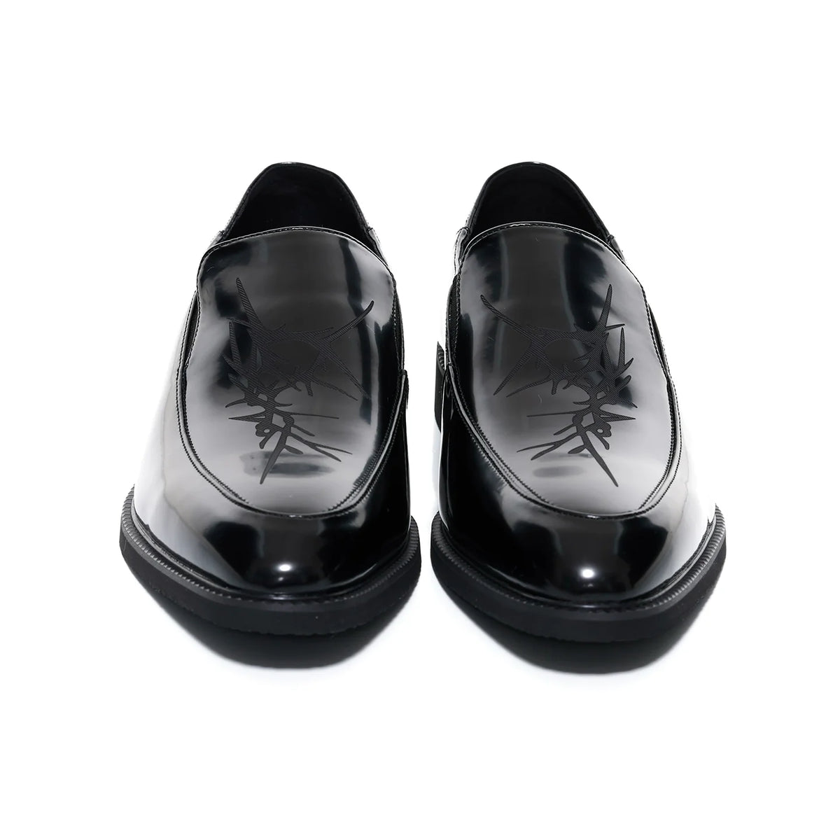 Pointed Toe Chunky Heel Leather Loafers