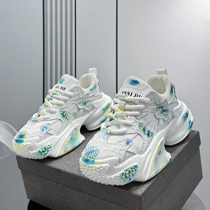 Graffiti Print Air Sole Chunky Sole Sneakers