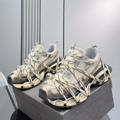 Chunky Platform Strappy Lace-Up Sneakers