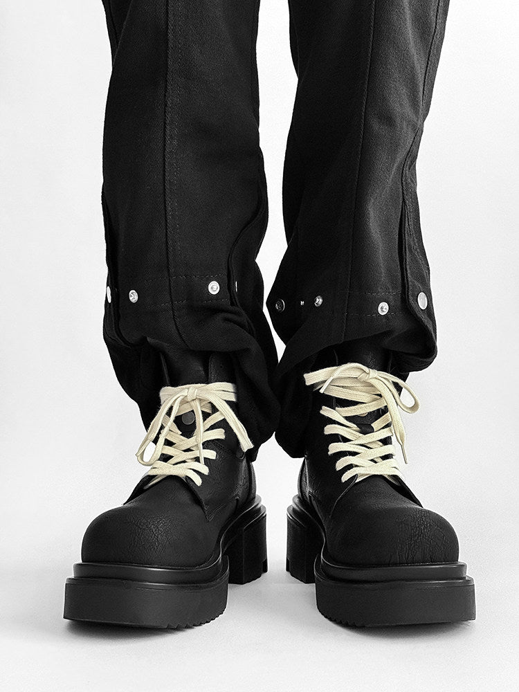 Chunky Platform Lace-Up Wrap Boots