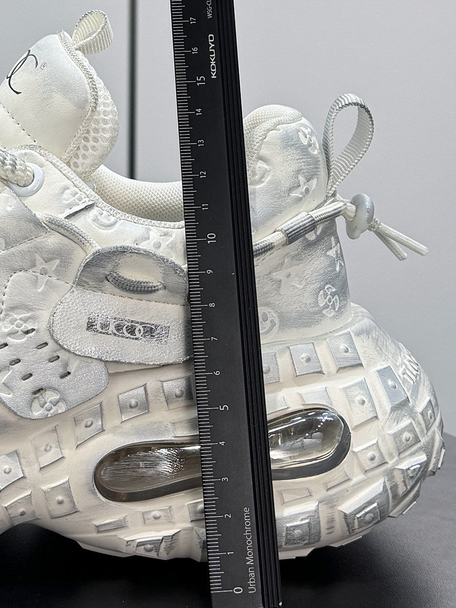 Embroidery Rope Lace Chunky Sole Sneakers