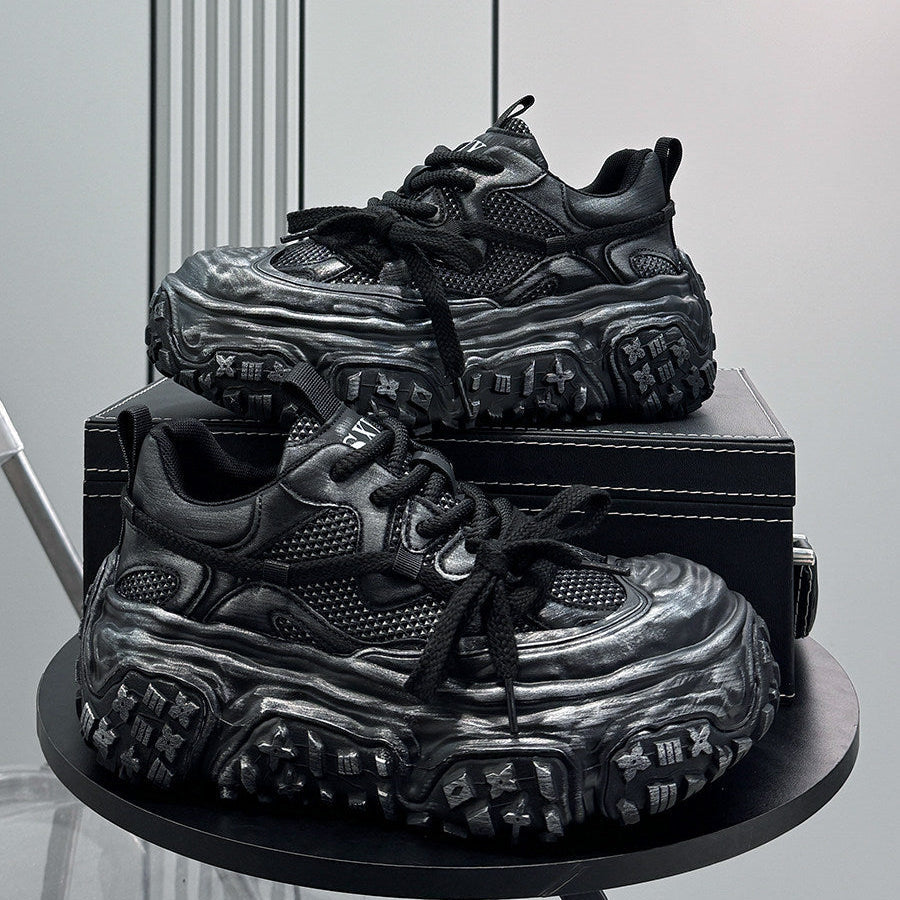 Mesh Platform Chunky Sole Sneakers
