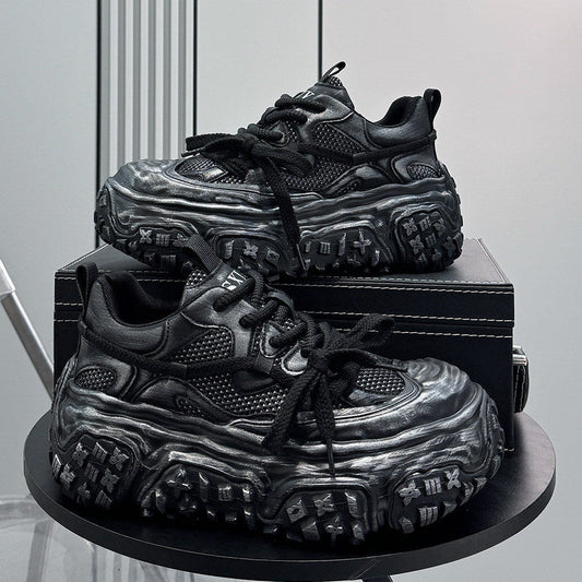 Mesh Platform Chunky Sole Sneakers