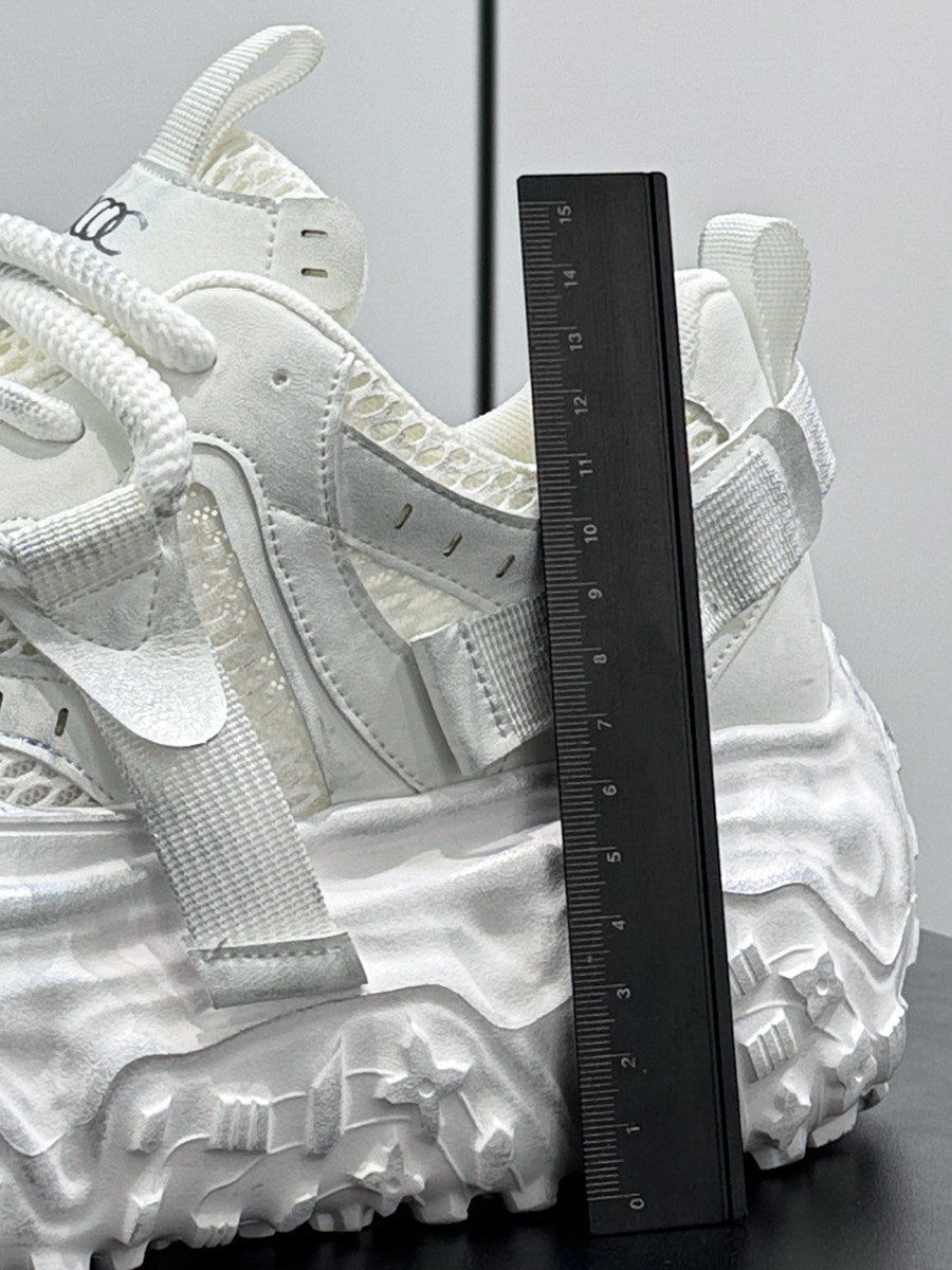 Strap Mesh Platform Chunky Sole Sneakers
