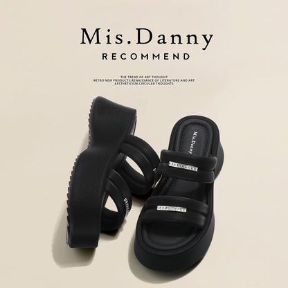 Metal Buckle Platform Thick Sole Sandals