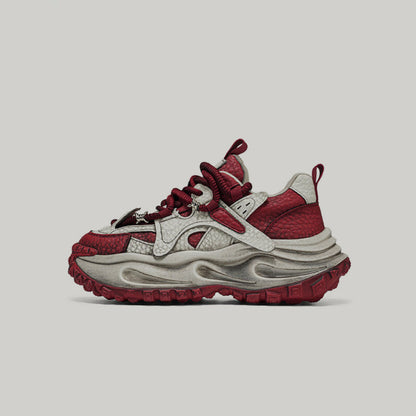 Color-Block Panel Trail Chunky Lace-Up Sneakers